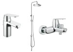 Grohe Eurosmart Cosmopolitan  bateria umywalkowa + wannowa + deszczownica 