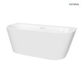 Oltens Hulda wanna wolnostojąca 160x75 cm przyścienna biały połysk 12020000