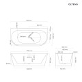 Oltens Hulda wanna wolnostojąca 170x80 cm przyścienna biały połysk tech.