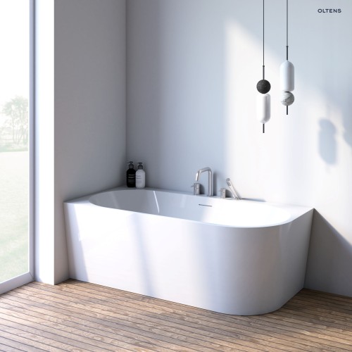 Oltens Hulda wanna wolnostojąca 160x75 cm narożna lewa biały połysk 11003000