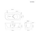 Oltens Hulda wanna wolnostojąca 160x75 cm narożna prawa biały połysk 11002000 tech.