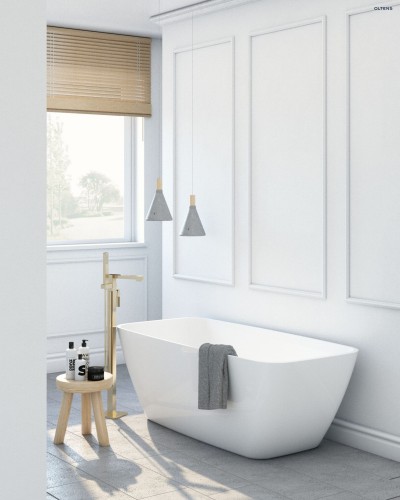 Oltens Millaa wanna wolnostojąca 170x78 cm owalna akrylowa biały połysk 12002000