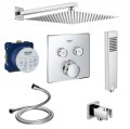 Grohe set. Grohtherm Smart Control 2-o SmartBox Tor deszczownica Kvadro