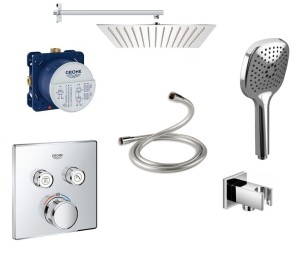 Grohe zestaw bateria Grohtherm SmartControl z Rapido SmartBox podtynkowy , słuchawka Auris Select , deszczownica 20 cm 