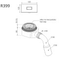 Radaway syfon R399 kwadrat chrom tech.