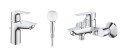 Grohe Bauedge bateria umywalkowa 23328001 + wannowa 23604001 + Tempesta 110 zestaw prysznicowy 27799003