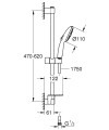 Grohe Tempesta 100  2f zestaw prysznicowy na drążku 27926003 tech.