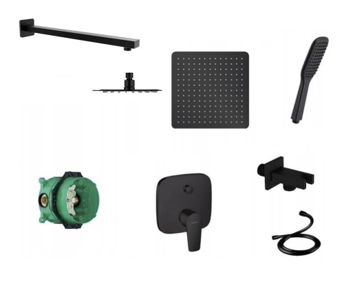 Zestaw Hansgrohe Talis E ibox deszczownica 20 Logo czarny mat