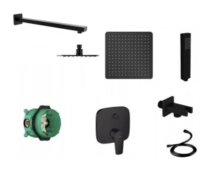 Hansgrohe Talis + iBox + deszczownica kwadrat Slim 20 + Tor CZARNY MAT ! 