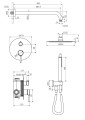 Excellent Pi zestaw prysznicowy podtynkowy AREX.SET.1245 tech.