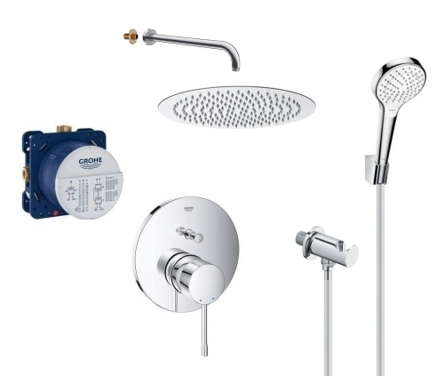 Grohe Essence NEW + Hansgrohe Croma Select S deszczownica Slim okrągła