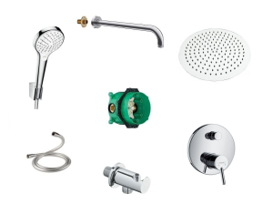 Hansgrohe Talis S + ibox bateria prysznicowa + SET 25 deszczownica CROMA SELECT S VARIO 