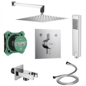 Hansgrohe DuoTurn E bateria do 2 odbiorników + iBox universal 2 + deszczownica Slim 30 + zestaw natryskowy Tor , kolor chrom 