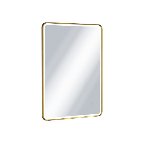 Excellent lustro Corido oświetlenie LED prostokątne 80x60 w ramie złoty szczotkowany DOEX.CO080.060.GB