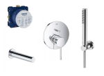 Grohe Essence New Rapido SmartBox bateria wannowa podtynkowa + Pi zestaw prysznicowy + Pi wylewka wannowa 
