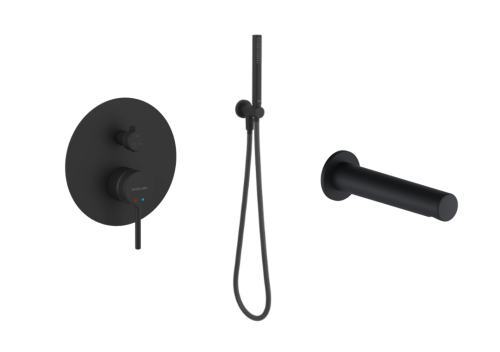 Excellent Pi zestaw wannowy czarny mat