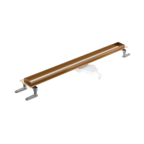 Excellent Stilio odpływ liniowy z kołnierzem ruszt do wypełnienia płytką , miedziany szczotkowany INEX.1515. P.CB