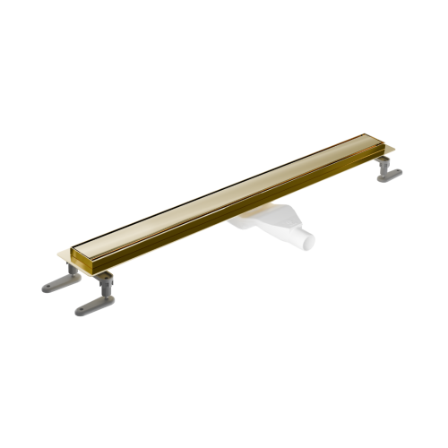 Excellent Stilio odpływ liniowy z kołnierzem ruszt dekoracyjny , złoty połysk INEX.1515. R.GL