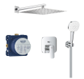 GROHE Cubeo Rapido SmartBox podtynkowy zestaw prysznicowy z deszczownicą Kwadrat rączka Tempesta 110 Cube chrom + 3560000 + 1053360000