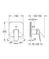 GROHE Cubeo jednouchwytowa bateria do obsługi dwóch wyjść wody 1017780000 opis techniczny