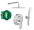 Hansgrohe Vernis Blend iBox podtynkowy zestaw prysznicowy z deszczownicą okrągłą rączka Grohe Tempesta 110 chrom 71466000 + 01800180 + 26406003