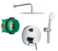 Hansgrohe Talis S iBox podtynkowy zestaw prysznicowy z deszczownicą okrągłą rączka Grohe Tempesta 110 chrom 32475000 + 01800180 + 26406003