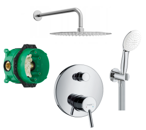 Hansgrohe Talis S iBox bateria prysznicowa + deszczownica Slim 30 cm + Grohe Tempesta 110 , kolor chrom  