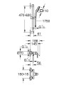 GROHE Cubeo jednouchwytowa bateria prysznicowa 1018240000 + zestaw prysznicowy Tempesta 110 Cube chrom opis techniczny