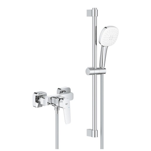 GROHE Cubeo jednouchwytowa bateria prysznicowa 1018240000 + zestaw prysznicowy Tempesta 110 Cube chrom