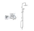 GROHE Cubeo jednouchwytowa bateria wannowa 1018130000 chrom , kolumna prysznicowa