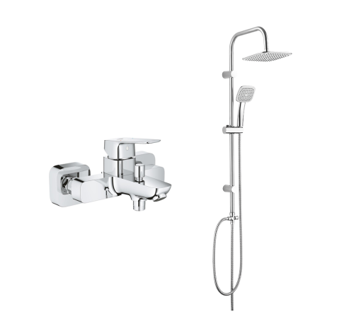 GROHE Cubeo jednouchwytowa bateria wannowa 1018130000 chrom , kolumna prysznicowa