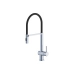 Emporia PIKO bateria kuchenna z elastyczną wylewką , 2 typy strumienia , kolor chrom / czarny mat