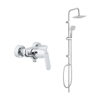 GROHE Eurosmart Cosmopolitan jednouchwytowa bateria prysznicowa + Onda zestaw prysznicowy z deszczownicą , kolor chrom 