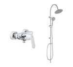 GROHE Eurosmart Cosmopolitan jednouchwytowa bateria prysznicowa + Onda zestaw prysznicowy z deszczownicą , kolor chrom 