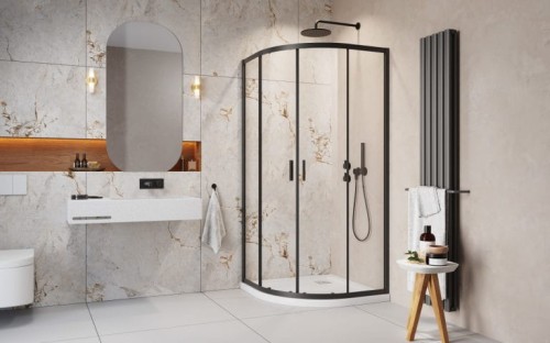 Radaway Alienta Black A kabina półokrągła symetryczna