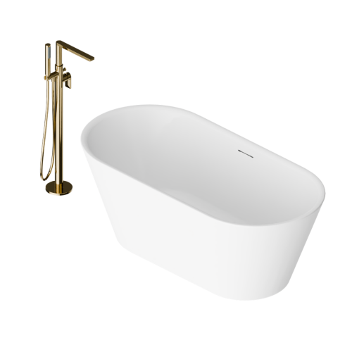 Excellent zestaw promocyjny wanna Holi 2.0 160 + bateria wolnostojąca Glad złoty połysk ZEPR.0037