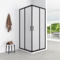 AQUAFORM AZUL KABINA KWADRATOWA 80 lub 90 h-185 BLACK MATT, SZKŁO MROŻONE FABRIC 5MM EASY CLEAN