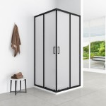 Aquaform AZUL kabina prysznicowa kwadratowa 80 x 80 cm szkło mrożone , kolor czarny mat 