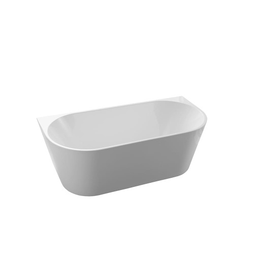 Emporia EMILIA 2.0 Wanna wolnostojąca przyścienna akrylowa biały korek i przelew szczelinowy 6835