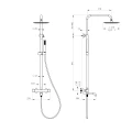 EMPORIA FLY Kolumna natryskowa termostatyczna 3-funkcyjna z zestawem natryskowym, deszczownicą Ø250 mm i wylewką wannową 030130 opis techniczny