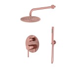 Emporia FLY bateria prysznicowa podtynkowa 2 funkcyjna z deszczownicą okrągłą 25 cm , kolor miedź szczotkowana