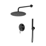 Emporia FLY bateria prysznicowa podtynkowa 2 funkcyjna z deszczownicą okrągłą 25 cm , kolor czarny mat