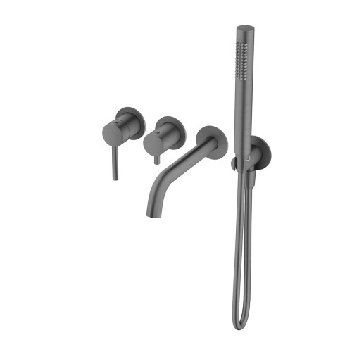 EMPORIA FLY bateria wannowa podtynkowa 4-otworowa z boxem podtynkowym i z zestawem prysznicowym gun metal 03032BN