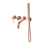  Emporia FLY bateria wannowa podtynkowa z boxem , 4 - otworowa z wylewką i zestawem prysznicowym , kolor miedź szczotkowana