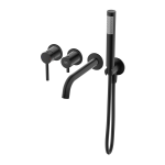 Emporia FLY bateria wannowa podtynkowa z boxem , 4 - otworowa z wylewką i zestawem prysznicowym , kolor czarny mat