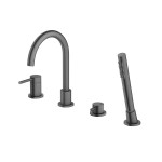 Emporia FLY bateria wannowa 4-otoworwa z zestawem prysznicowym , kolor gun metal