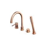 Emporia FLY bateria wannowa 4-otoworwa z zestawem prysznicowym , kolor miedź szczotkowana