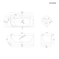 Oltens Hamnes wanna narożna 160x75 cm prawa biała 11008000 opis techniczny