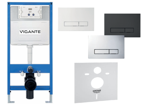 VIGANTE STELAŻ PODTYNKOWY DO WC SLIM K011D + przycisk H4 + mata Grohe