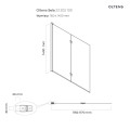 Oltens Hulda Sela zestaw wanna wolnostojąca narożna akrylowa lewa biała z parawanem nawannowym 115 cm 2-częściowy chrom ops techniczny